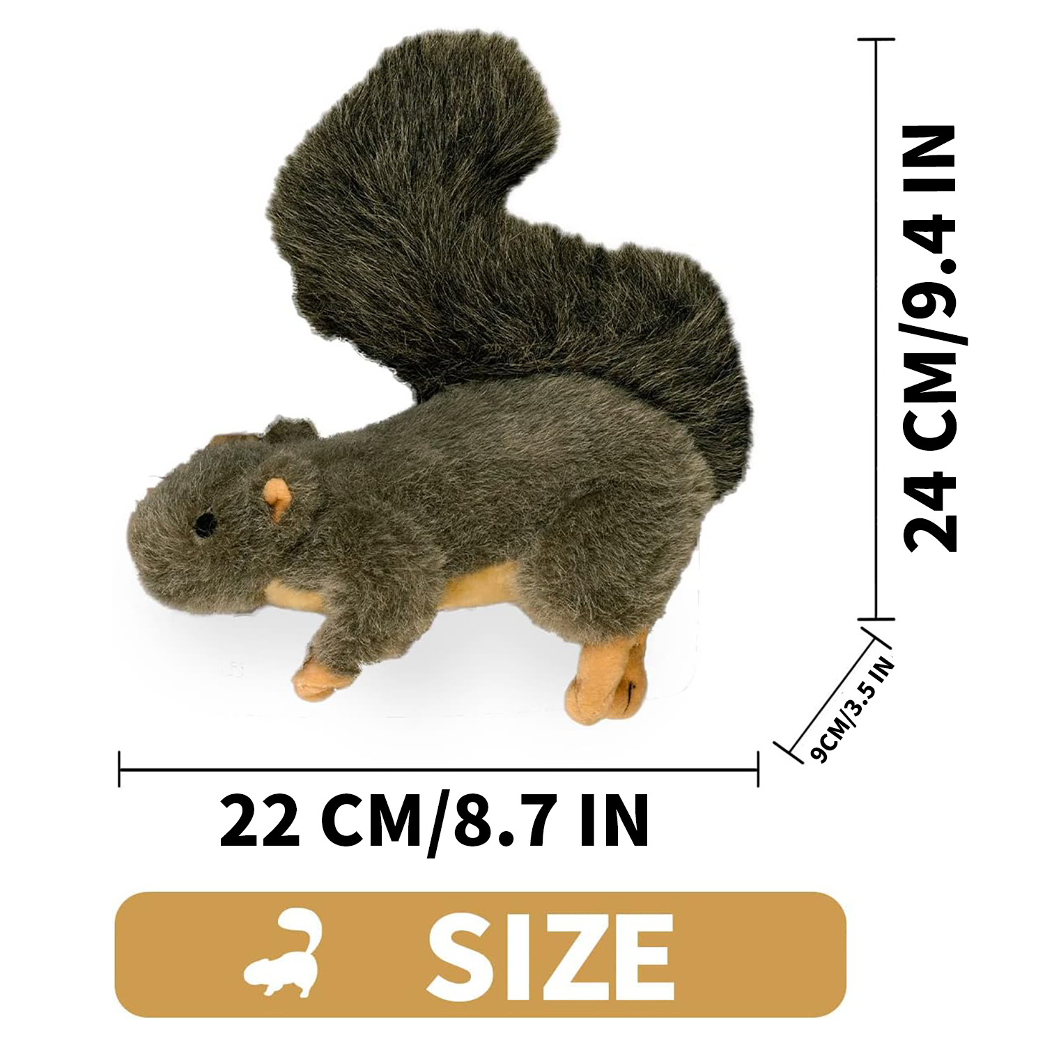 Klassisches Hundespielzeug aus Plüsch Eichhörnchen