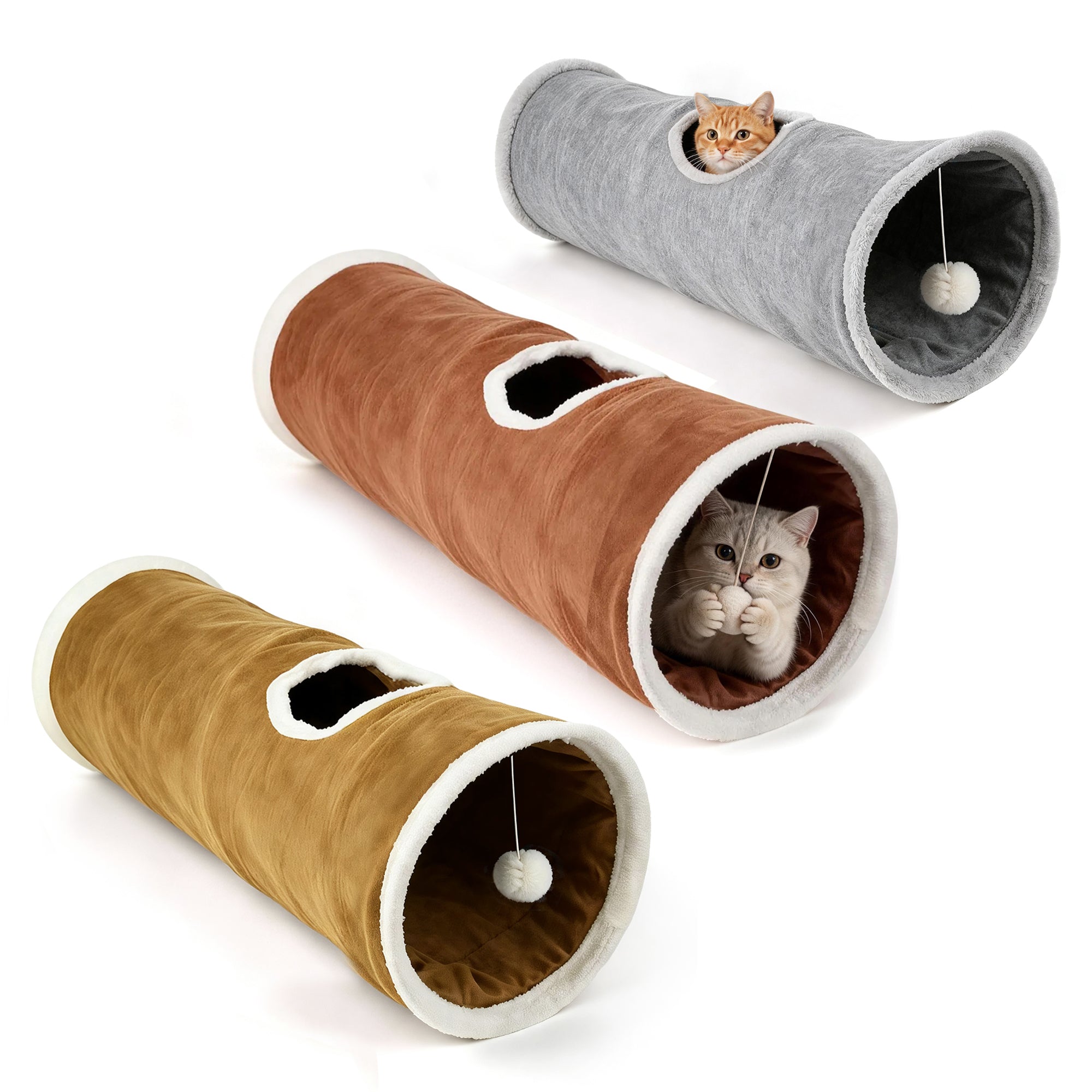 Faltbarer Katzentunnel 63cm  als 3er-Set