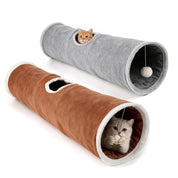 Faltbarer Katzentunnel 66 cm  als 2er-Set in Braun & Grau