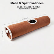 Faltbarer Katzentunnel 66 cm  als 2er-Set in Braun & Grau