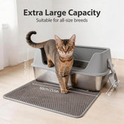 Go Fresh - MeowLoo Edelstahl Katzentoilet mit Streumatte & Schaufel