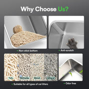Go Fresh - MeowLoo Edelstahl Katzentoilet mit Streumatte & Schaufel