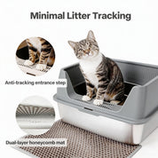 Go Fresh - MeowLoo Edelstahl Katzentoilet mit Streumatte & Schaufel