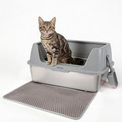 Go Fresh - MeowLoo Edelstahl Katzentoilet mit Streumatte & Schaufel