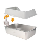 Go Fresh - MeowLoo Edelstahl Katzentoilet mit Streumatte & Schaufel