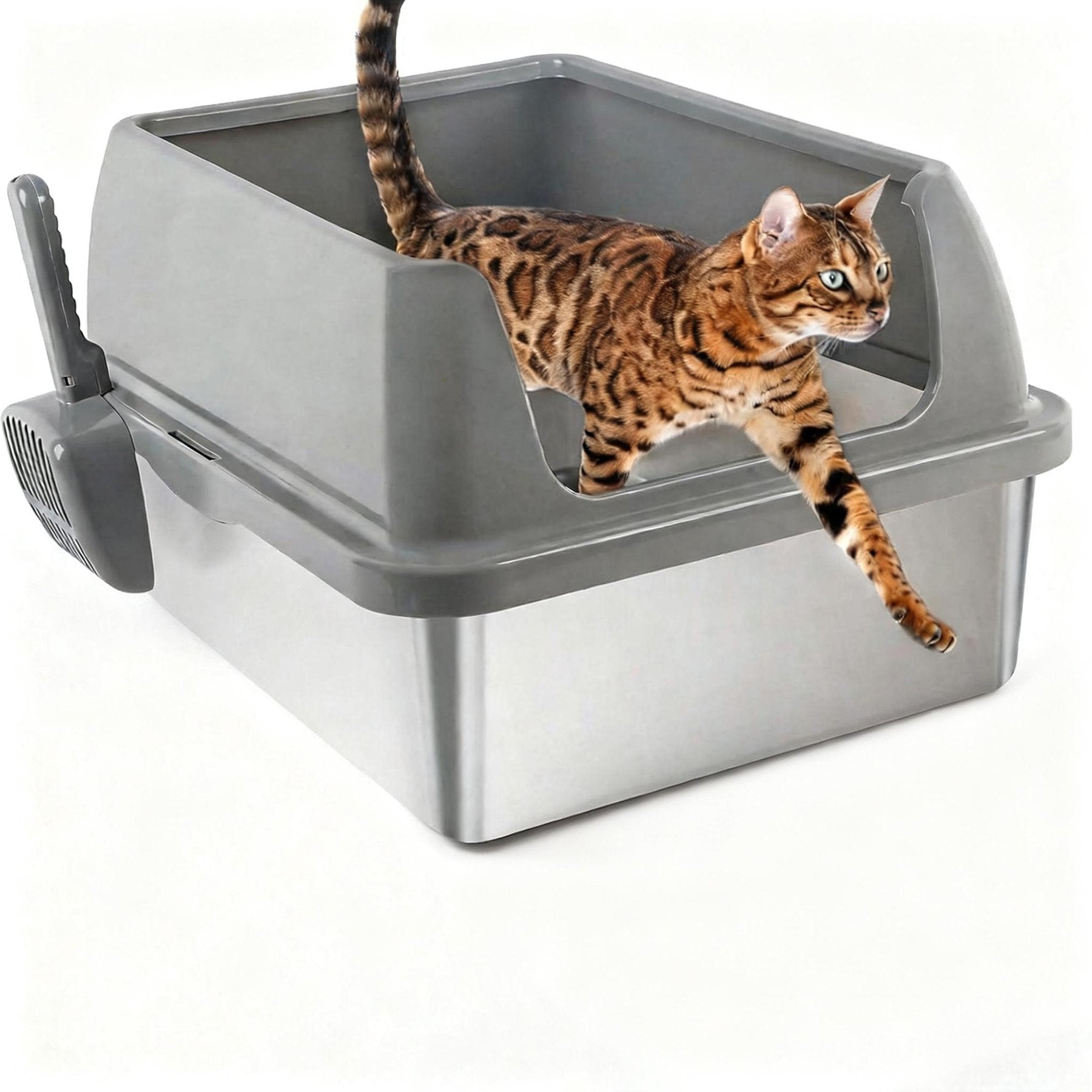 Go Fresh - Katzenklo aus Edelstahl mit Schaufel