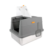 Go Fresh - Edelstahl Katzentoilet mit Haube