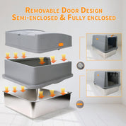 Go Fresh - Edelstahl Katzentoilet mit Haube