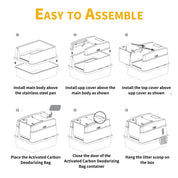 Go Fresh - Edelstahl Katzentoilet mit Haube