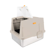 Go Fresh - Edelstahl Katzentoilet mit Haube