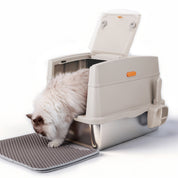 Go Fresh - Edelstahl Katzentoilet mit Haube