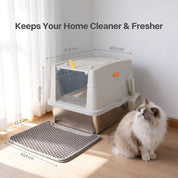 Go Fresh - Edelstahl Katzentoilet mit Haube