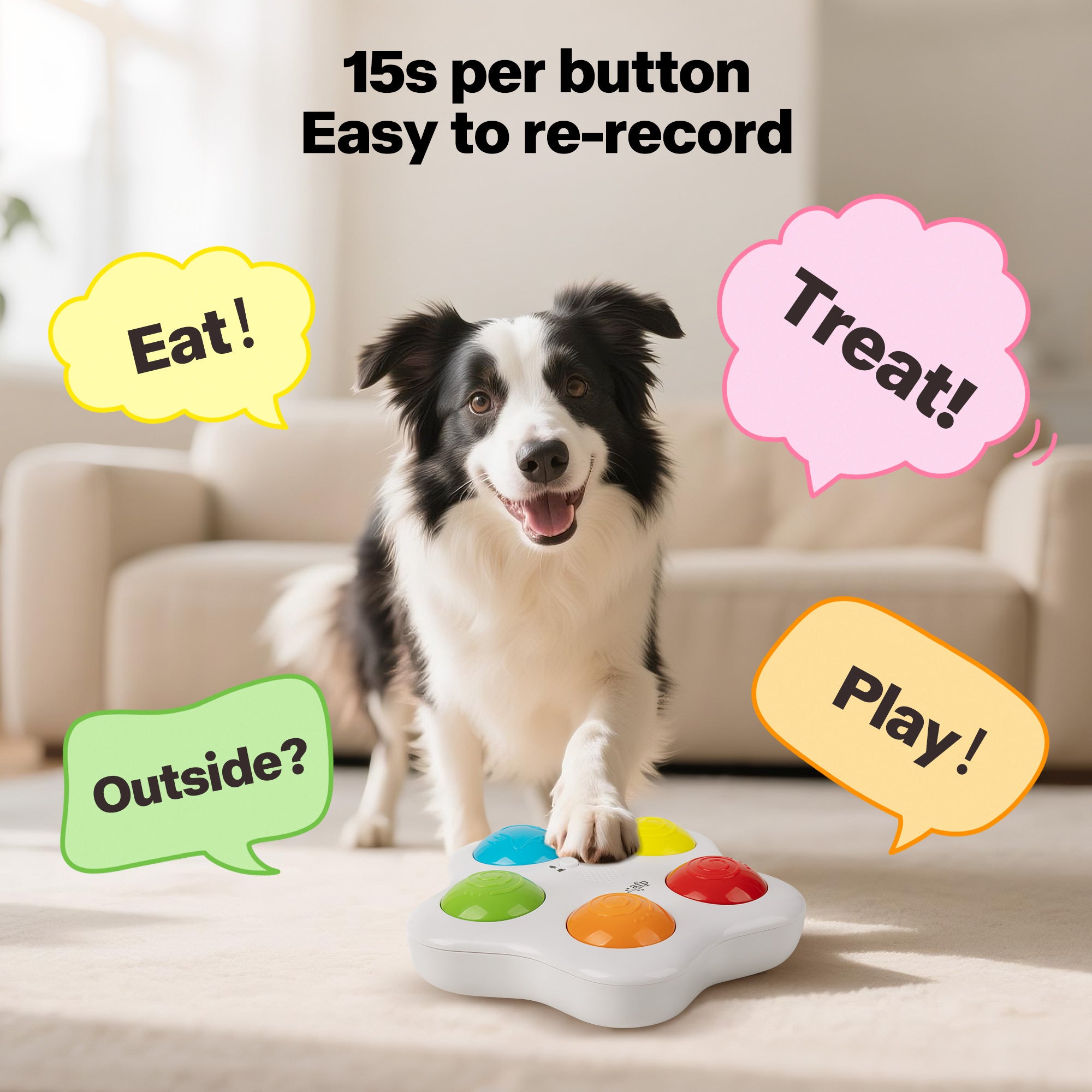 Interaktives Spielzeug - Hundekommunikations-Buttons mit Sprachaufnahme
