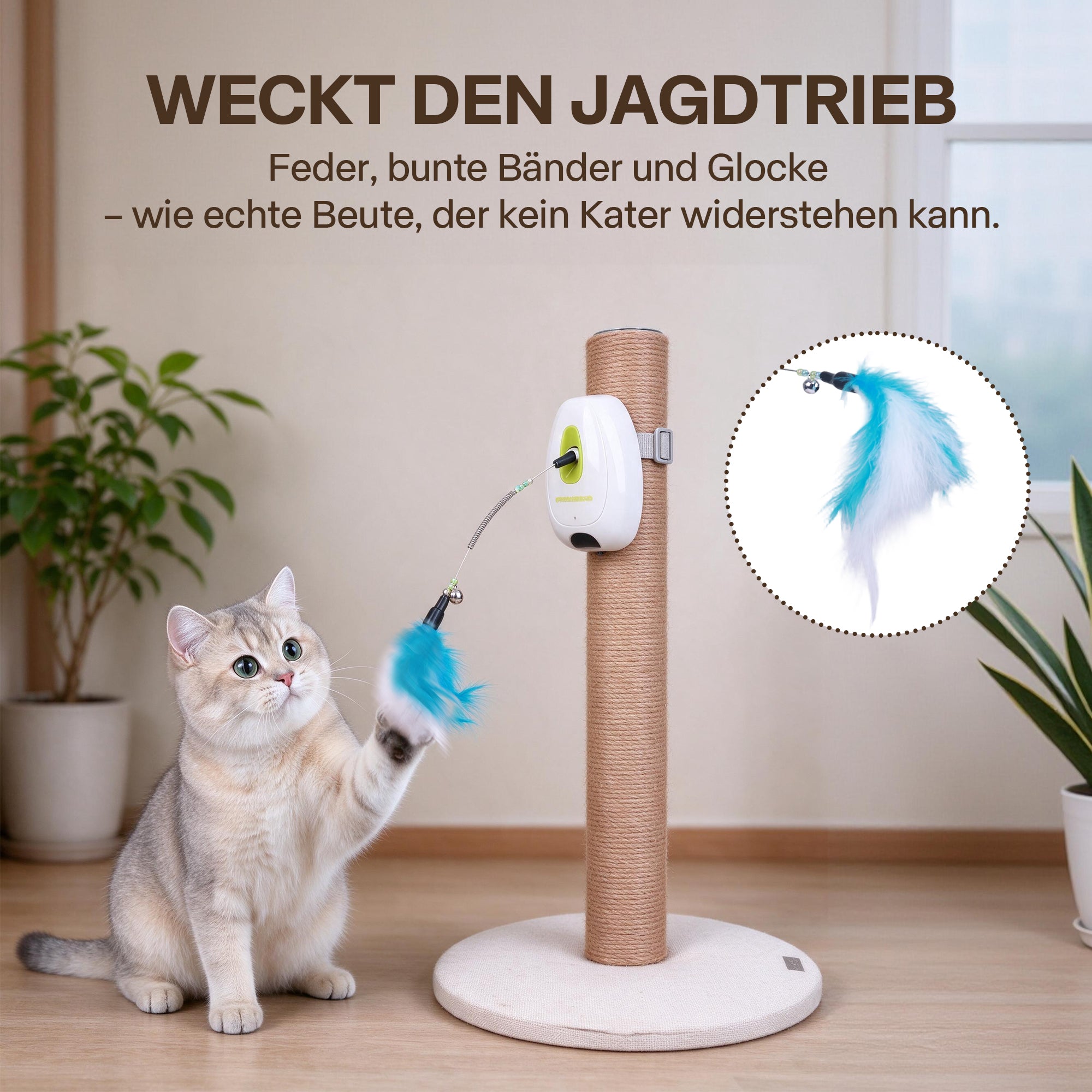 Interaktives Katzenspielzeug - Jumping Wand With Post Adaptor