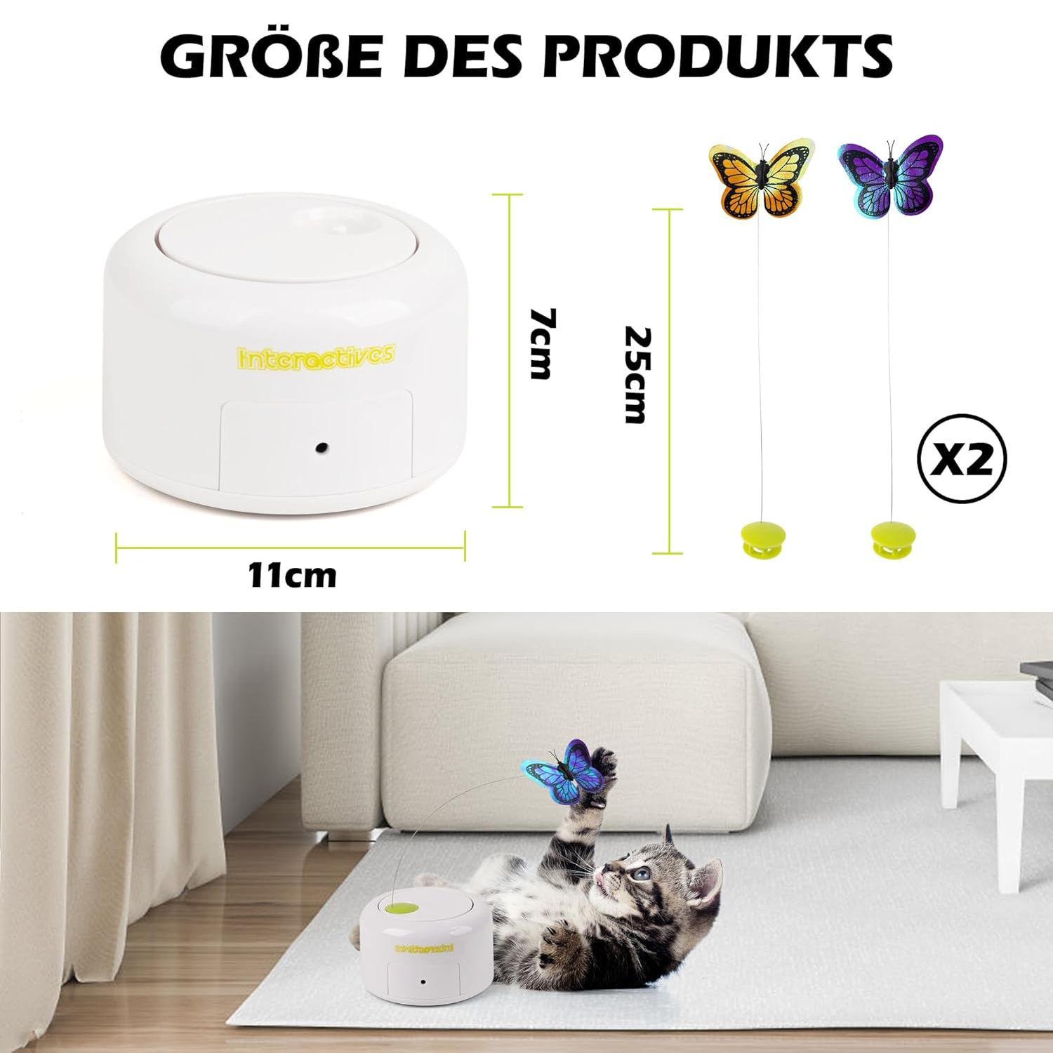 Interaktives Katzenspielzeug - Motion Activated Butterfly