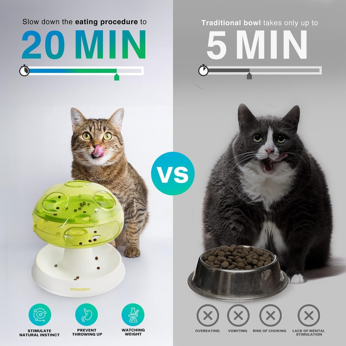 Interaktives Katzenspielzeug – Leckerlis-Futterstation Pilz