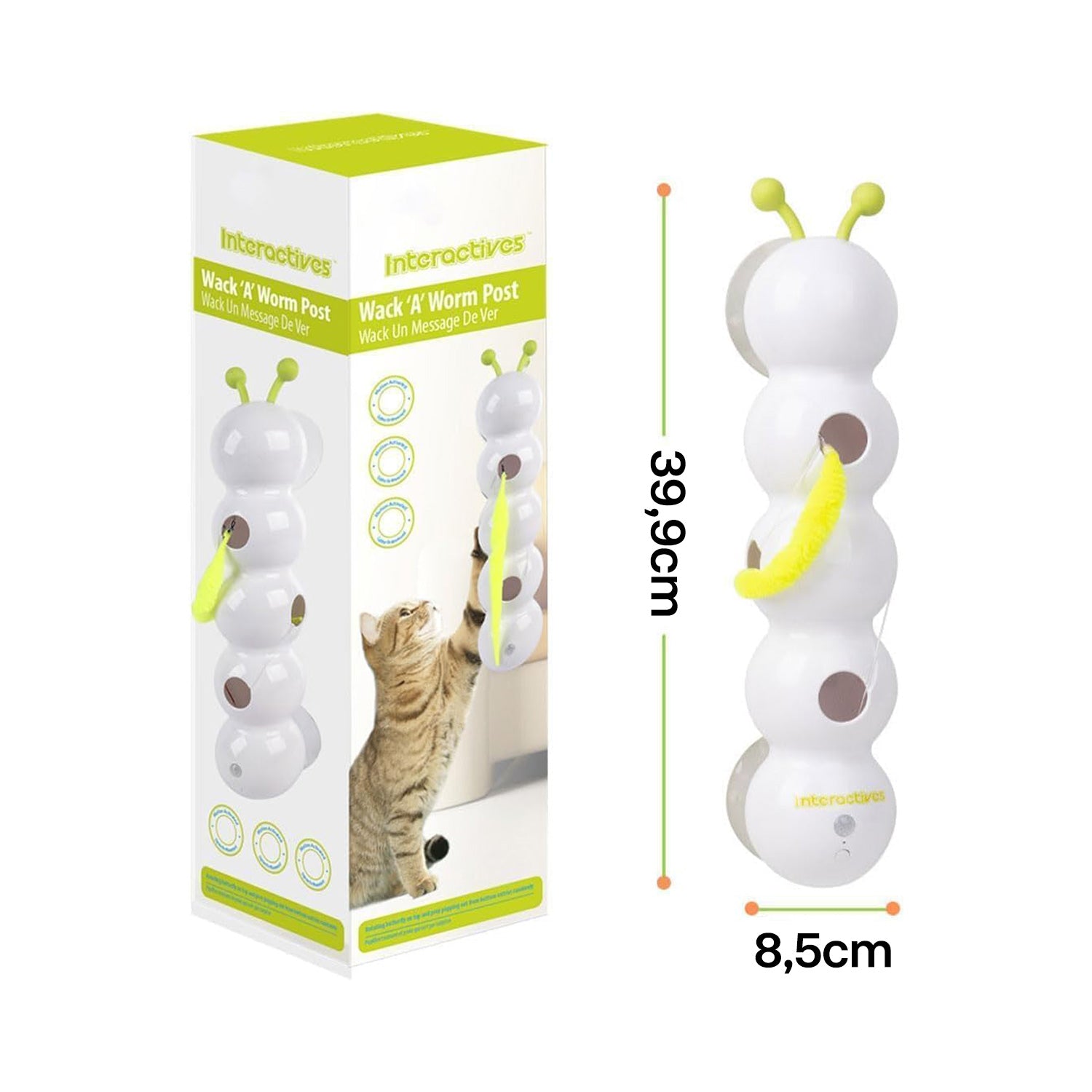 Interaktives Spielzeug - Katzenspielzeug Wack'A'Worm Post