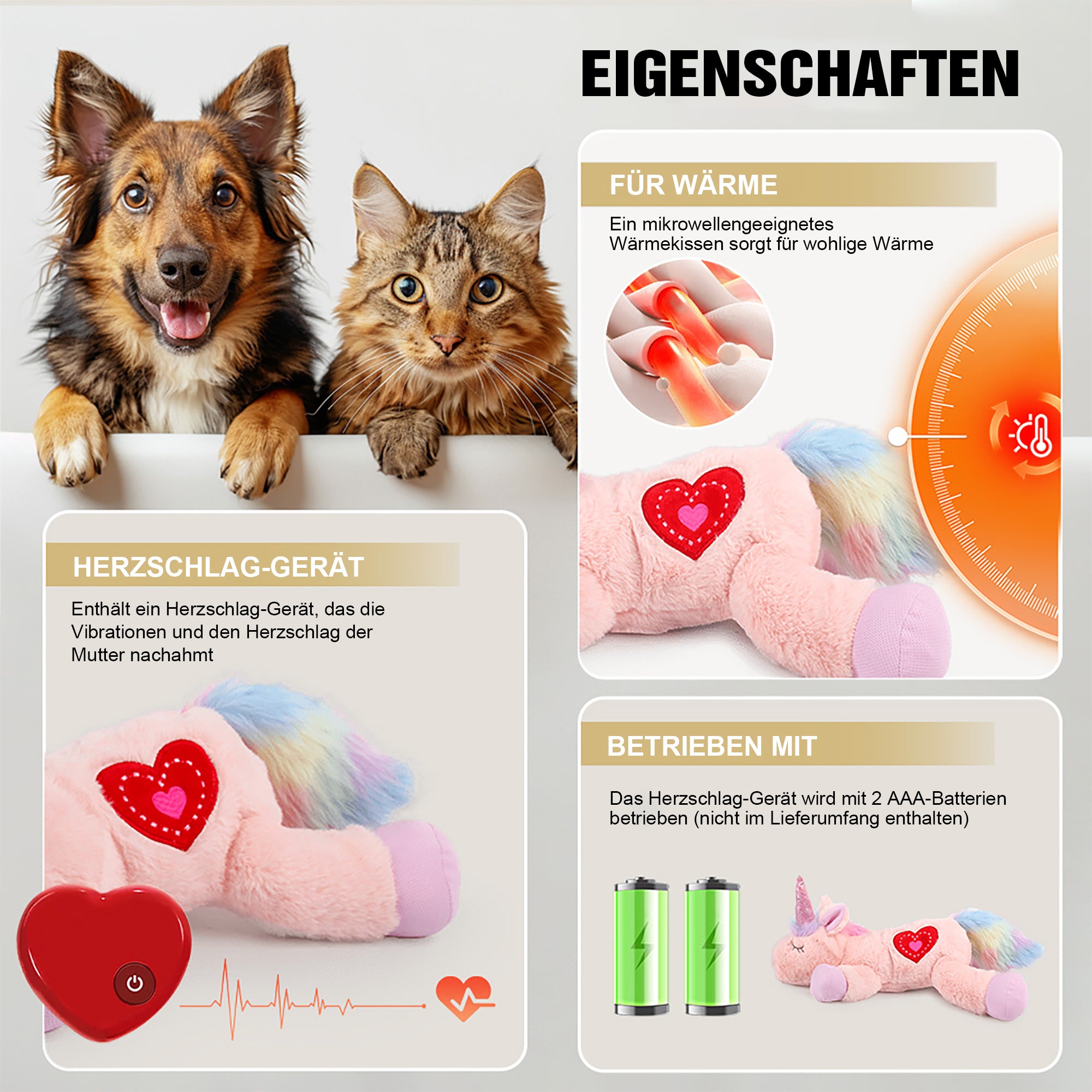 Heart Beat Warm Kuscheltier für Hunde
