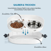 3-in-1 Katzen-Doppelfutternapf S/M, höhenverstellbar