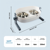 3-in-1 Katzen-Doppelfutternapf S/M, höhenverstellbar