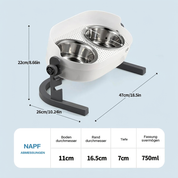 3-in-1 Katzen-Doppelfutternapf S/M, höhenverstellbar