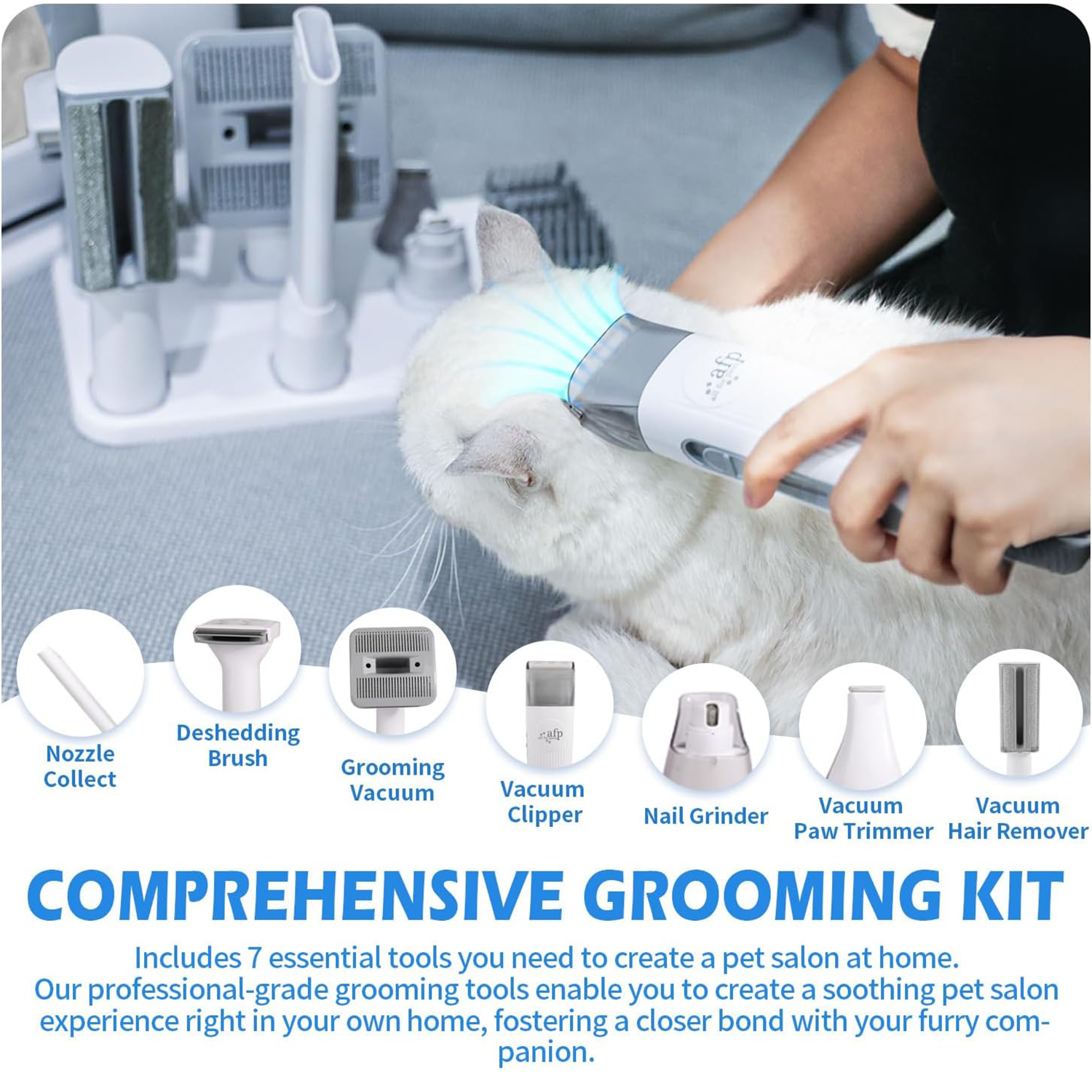 Pet Salon - Grooming Kit Pro – 7in1 Hundeschermaschine mit Staubsauger